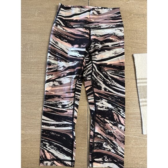 Lululemon Wunder Under HR Tight 25” Luxtreme SPLS Pink Black LW5BSNS Size 6 - Picture 1 of 5